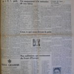 Journal Le Peuple, le 18 mai 1945, page 1 Collection Centre d’histoire de Montmagny