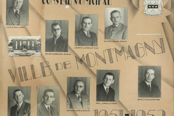 Le conseil municipal de 1951 à 1953. Maire: Louis-O. Roy. Conseillers: Jean-Marie Corneau, Patrice Corriveau, Arthur Lacroix, Wilbrod Landry, Wilfrid Leblanc, Paul Lemieux, Hervé Vézina. Greffier: René Côté.