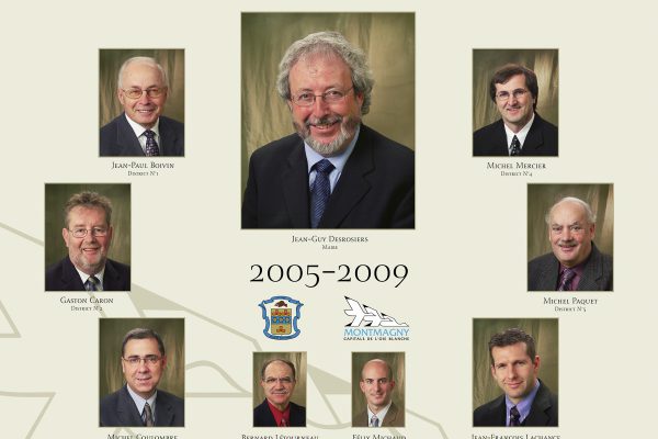 Le conseil municipal de 2005 à 2009. Maire: Jean-Guy Desrosiers. Conseillers: Jean-Paul-Boivin, Michel Mercier, Gaston Caron, Michel Paquet, Michel Coulombe, Jean-François Lachance. Directeur-général: Bernard Létourneau. Greffier: Félix Michaud.